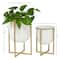 CosmoLiving by Cosmopolitan White Metal Contemporary Planter Set
